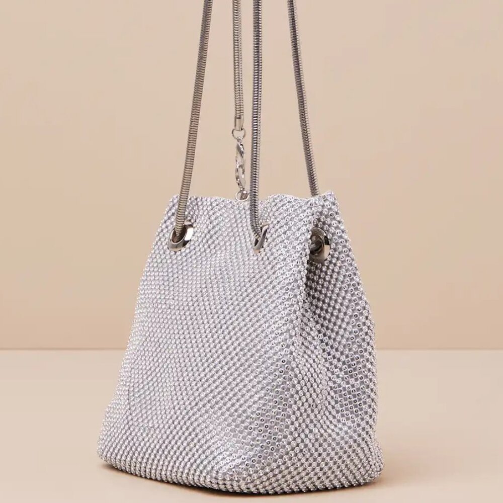 Idonia Silver Rhinestone Clutch/NWT